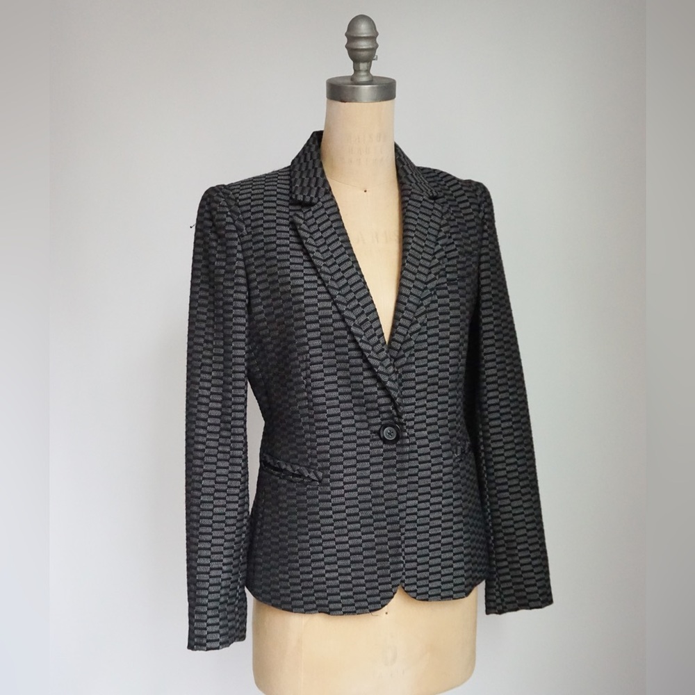 Ellen Tracy Grey and Black Blazer - Size 4